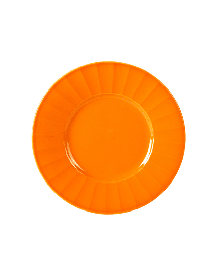Dit fair trade ontbijtbord in vrolijk oranje is mooi te mixen met het Lemonade servies van FairForward.