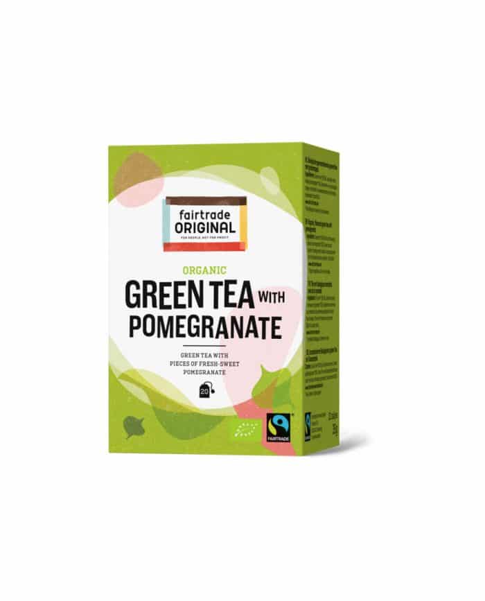 Biologische groene thee met granaatappel van Fairtrade Original.