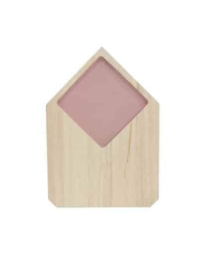 Serveerplank hout huis roze ECO Design fair trade