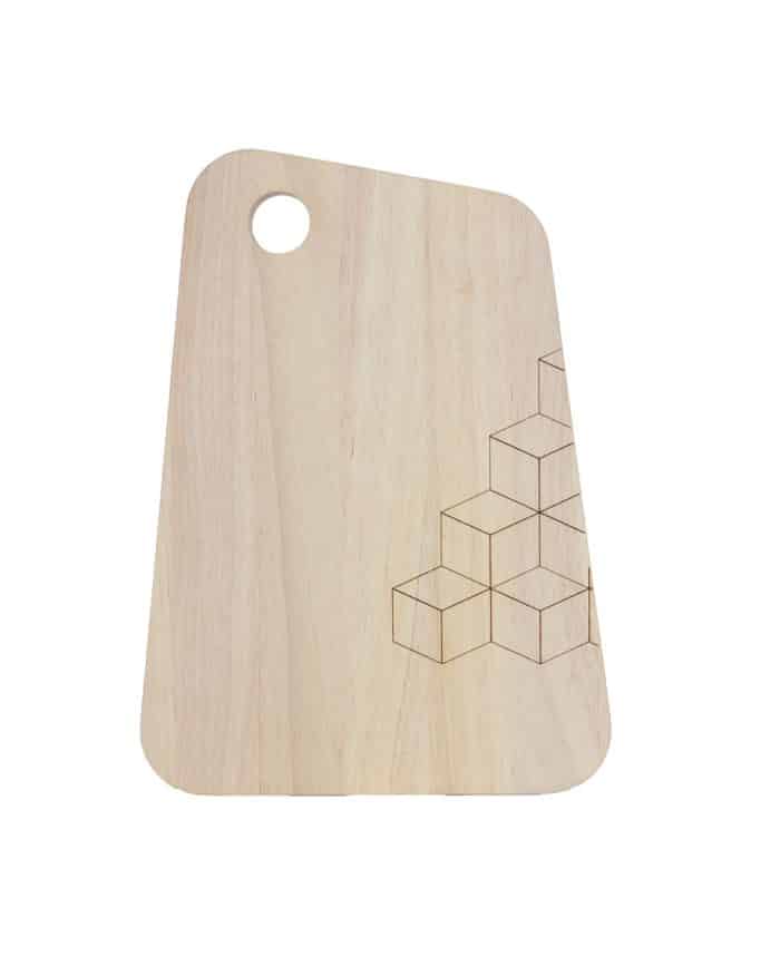Snijplank rubberhout ophangen grafisch ECO Design