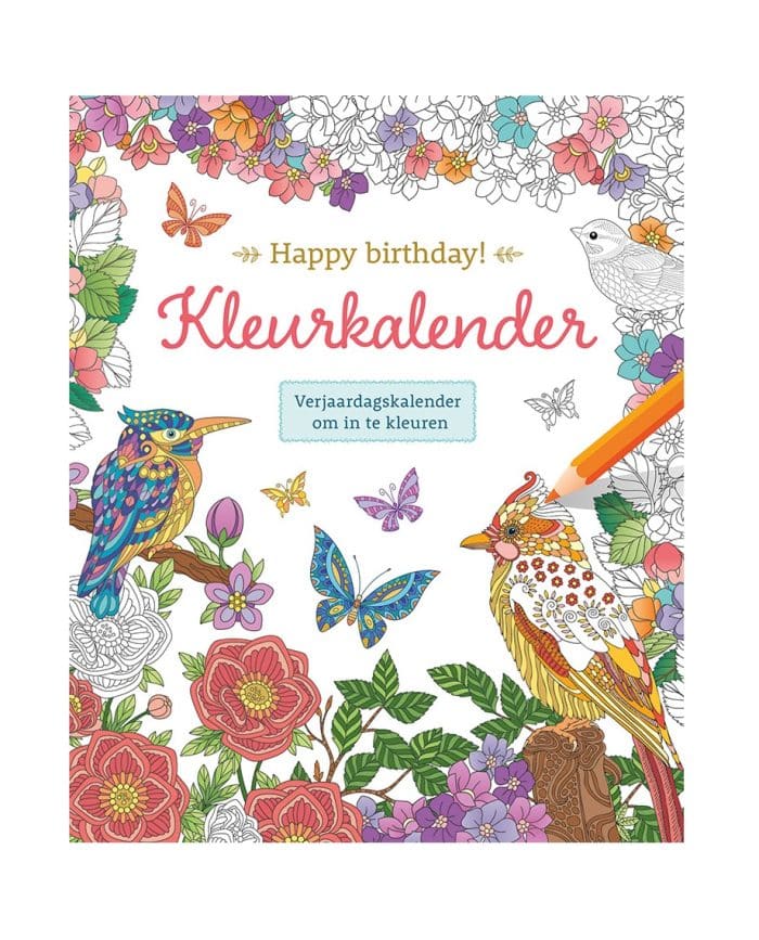 Verjaardagskalender zelf inkleuren kleurboek