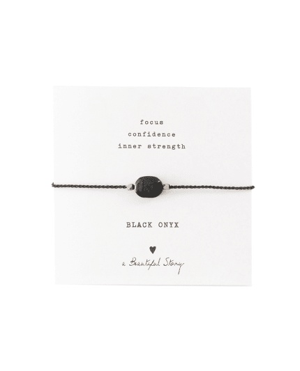 Gemstone card Black Onyx van A Beautiful Story is een fair fashion sieraad en symbolisch cadeau.
