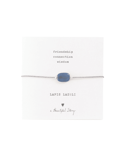 Gemstone card met lapis lazuli van A Beautiful Story, geef een symbolisch sieraad cadeau.