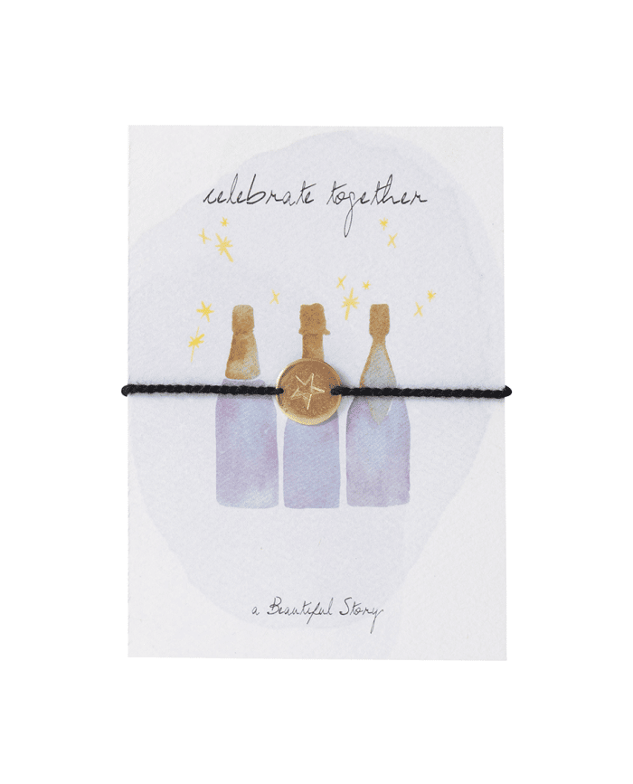 Verstuur de Jewelry Card Champagne van A Beautiful Story als lief cadeau per post op de bijpassende kaart met champagne-illustratie.