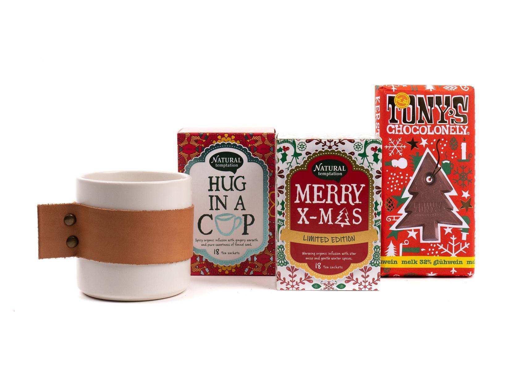 Kerstpakket met fair trade en biologische kerstthee bestellen.