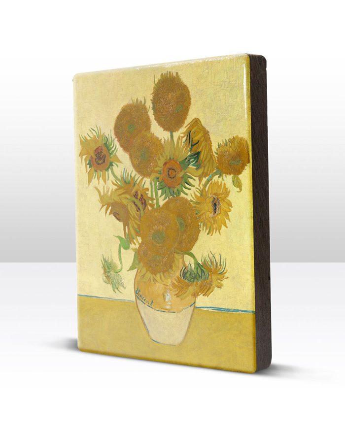 Duurzame reproductie van kunstwerk Zonnebloemen van Vincent van Gogh, de beroemde schilder.