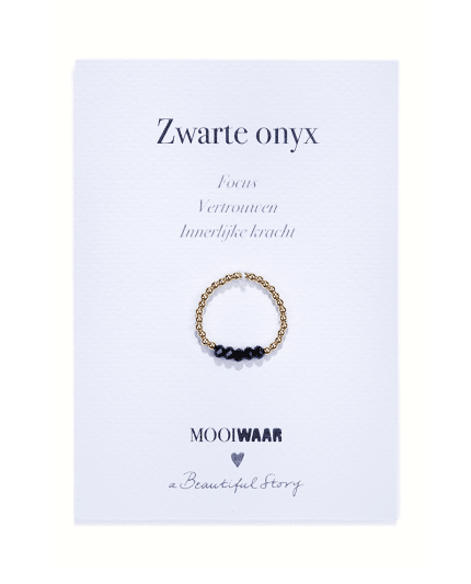 edelsteen ring Zwarte Onyx van MooiWAAR x A Beautiful Story