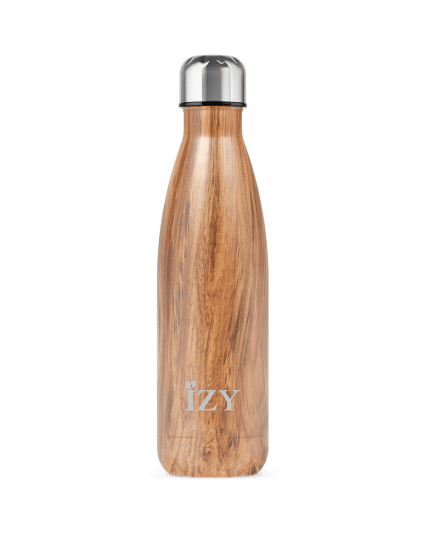thermosfles design bruin van IZY Bottles vooraanzicht