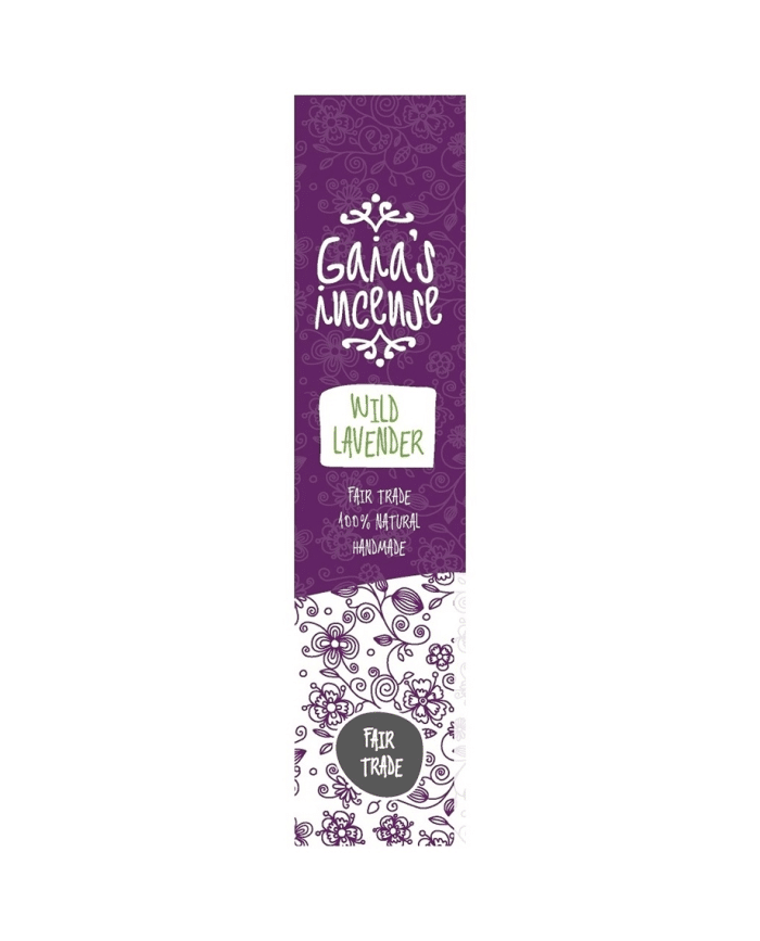 Fairtrade lavendel wierook wild lavender van GAIA'S Incense, vooraanzicht