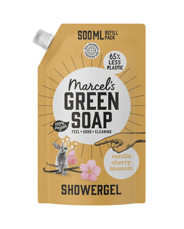 shower gel vanilla & cherry blossom navulzak marcel's green soap